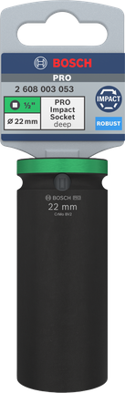 Kunci sok impact Bosch PRO 1/2 inci kedalaman 22 mm.